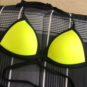 Neon yellow bikini top